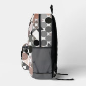 Beige Green Gray Black Midjahrhundert Circles-Must Bedruckter Rucksack (Rechts)