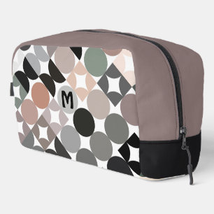 Beige Green Gray Black Midjahrhundert Circles-Must Waschbeutel