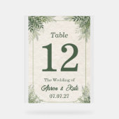 Beige Green Leaves Simple Wedding Acrylschild (Vorderseite)