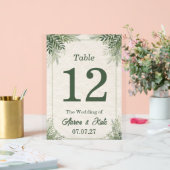 Beige Green Leaves Simple Wedding Acrylschild (Hochzeit)