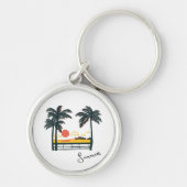 Beige Green Summer Beach Schlüsselanhänger (Vorne)