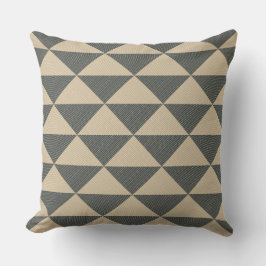 Beige green triangle pattern Throw Pillow Kissen