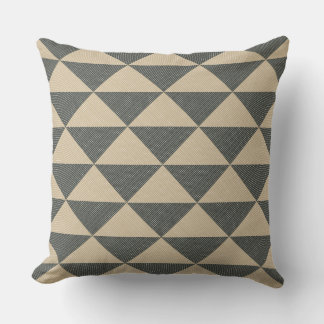 Beige green triangle pattern Throw Pillow Kissen