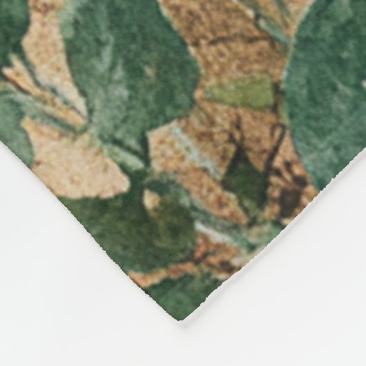 Beige Grenze Rustikale Boho Wildblume Aquarell Fleecedecke (Ecke)