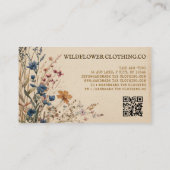 Beige Grenze Rustikale Boho Wildblume Kleidung Visitenkarte (Rückseite)