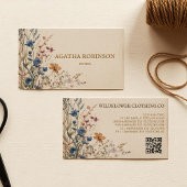 Beige Grenze Rustikale Boho Wildblume Kleidung Visitenkarte