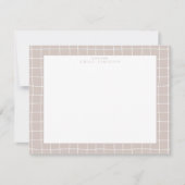 Beige Grid Frame Note Card Einladung (Vorderseite)