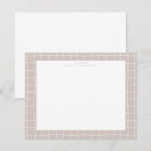 Beige Grid Frame Note Card Einladung (Vorne/Hinten)