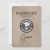 Beige Griechenland Pass Einladung zur Hochzeit (Rückseite)