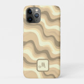 Beige Groovy Retroästhetik - Mit Monogramm Case-Mate iPhone Hülle (Rückseite)