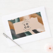 Beige, grün abstrakt gestrichene minimalistische m rechteckiger aufkleber (Umschlag)