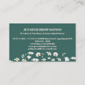 Beige grüne Daisy-Blume von Nutztieren Visitenkarte (Rückseite)