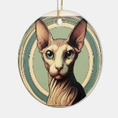 Beige & Grüne Sphinx Elegance Keramik Ornament (Links)