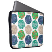 Beige, grüne und violette, nahtlose Muster. Laptopschutzhülle (Vorne Rechts)