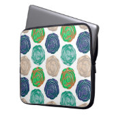 Beige, grüne und violette, nahtlose Muster. Laptopschutzhülle (Vorderseite Links)