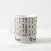 Beige grüner Becher Kaffeetasse (Vorderseite Links)