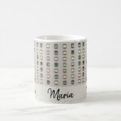 Beige grüner Becher Kaffeetasse (Mittel)