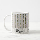 Beige grüner Becher Kaffeetasse (Links)