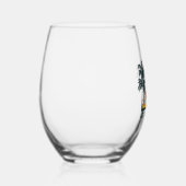 Beige Grüner Sommer Strand Stemless Wein Glas (Rechts)