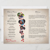 Beige-Grunge-Begräbnisprogramm zum Thema Herz (Rückseite)