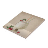 Beige Grunge Retro Vintager Cocktailkirsche Fliese (Seite)