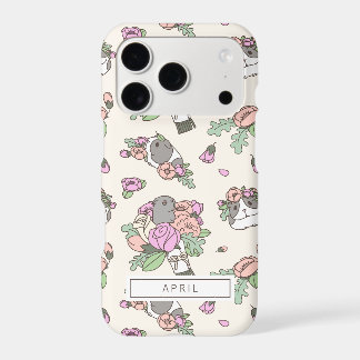 Beige Guinea Schweine mit Peony Blume Pattern