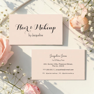 Beige Haar Make-up Schönheitssalon Einfach Visitenkarte