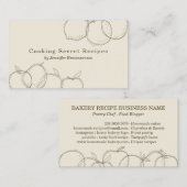 Beige handgemachte Fruchtkuchenrezepte Visitenkarte (Vorne/Hinten)