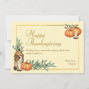 Beige Happy Thanksgiving Feiertagskarte