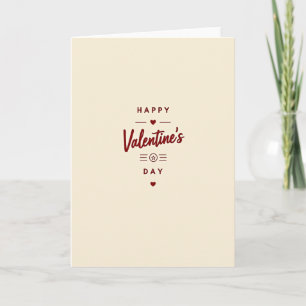 Beige Happy Valentinstag Karte