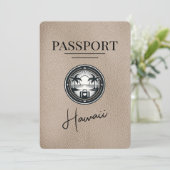 Beige Hawaii Passport Save the Date (Stehend Vorderseite)