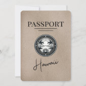 Beige Hawaii Passport Save the Date (Vorderseite)