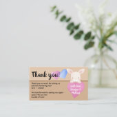 Beige Heart Niedlich Baby Bunny Rabbit Vielen Dank Begleitkarte (Stehend Vorderseite)