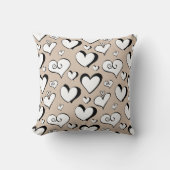 Beige Hearts Kinderzimmer Kissen (Vorderseite)