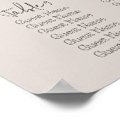 Beige Heaven Sent Gender Reveal Seating Chart Poster (Ecke)