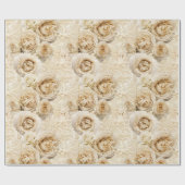 Beige Heirloom-Rose mit Damask Geschenkpapier (Flach)