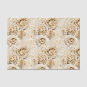 Beige Heirloom-Rosen mit Damast Seidenpapier