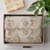 Beige Heirloom-Rosen mit Damast Seidenpapier (Geschenk)