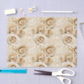 Beige Heirloom-Rosen mit Damast Seidenpapier (Handwerk)