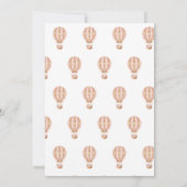 Beige Heißluftballon 1. Geburtstag Einladung (Rückseite)