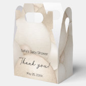 Beige Heißluftballon Babydusche Geschenkschachtel (Geöffnet)