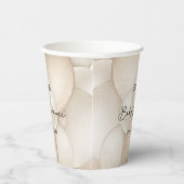 Beige Heißluftballon Babydusche Pappbecher (Rechts)