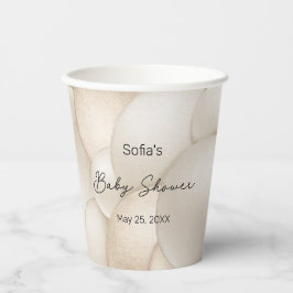 Beige Heißluftballon Babydusche Pappbecher