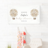 Beige Heißluftballon Boho Babydusche Banner (Insitu)