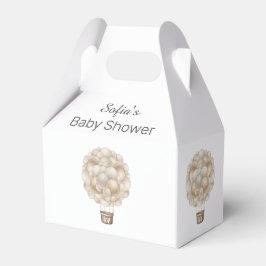 Beige Heißluftballon Boho Babydusche Geschenkschachtel