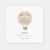 Beige Heißluftballon Boho Babydusche Serviette (Vorderseite)