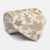 Beige Herbst-Blätter mit Damast Krawatte (Gerollt)