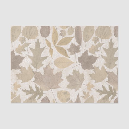 Beige Herbst-Blätter mit Damast Seidenpapier (Vorderseite)