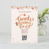 Beige Herbstkarte Erntedank Einladung Karte 01 (Stehend Vorderseite)