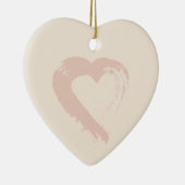 Beige Herzdekoration Keramik Ornament (Rechts)
